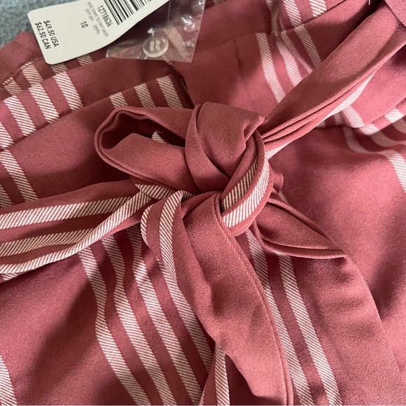 Torrid Pink Dusty Rose Striped tie front shorts - Picture 6 of 10